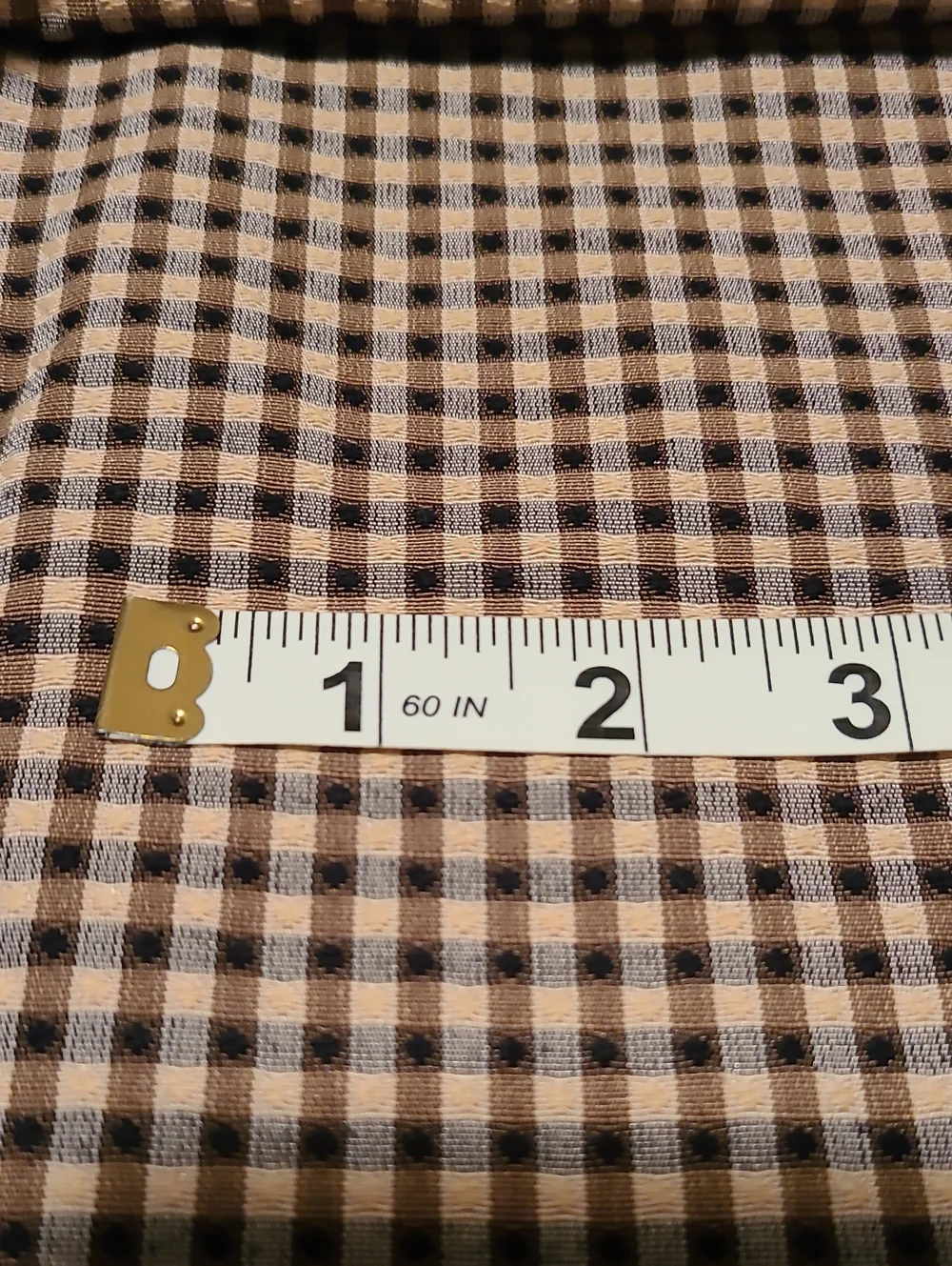 Fabric - Black and Tan, Mini Check Pattern, 3 Yards Sewing Crafts